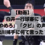 【動画】白井一行球審に「やめろ」「クビ」の声！松川捕手に何て言った？